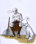A Pale Orc astride a White Warg... by Simati