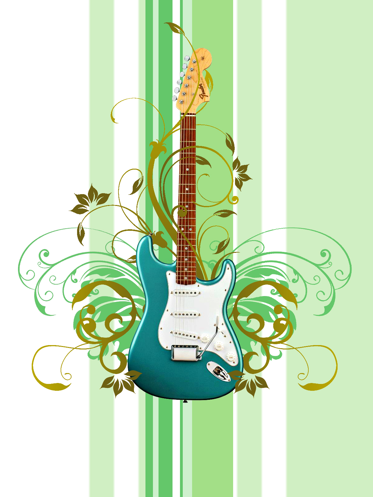 Guitar With Floral