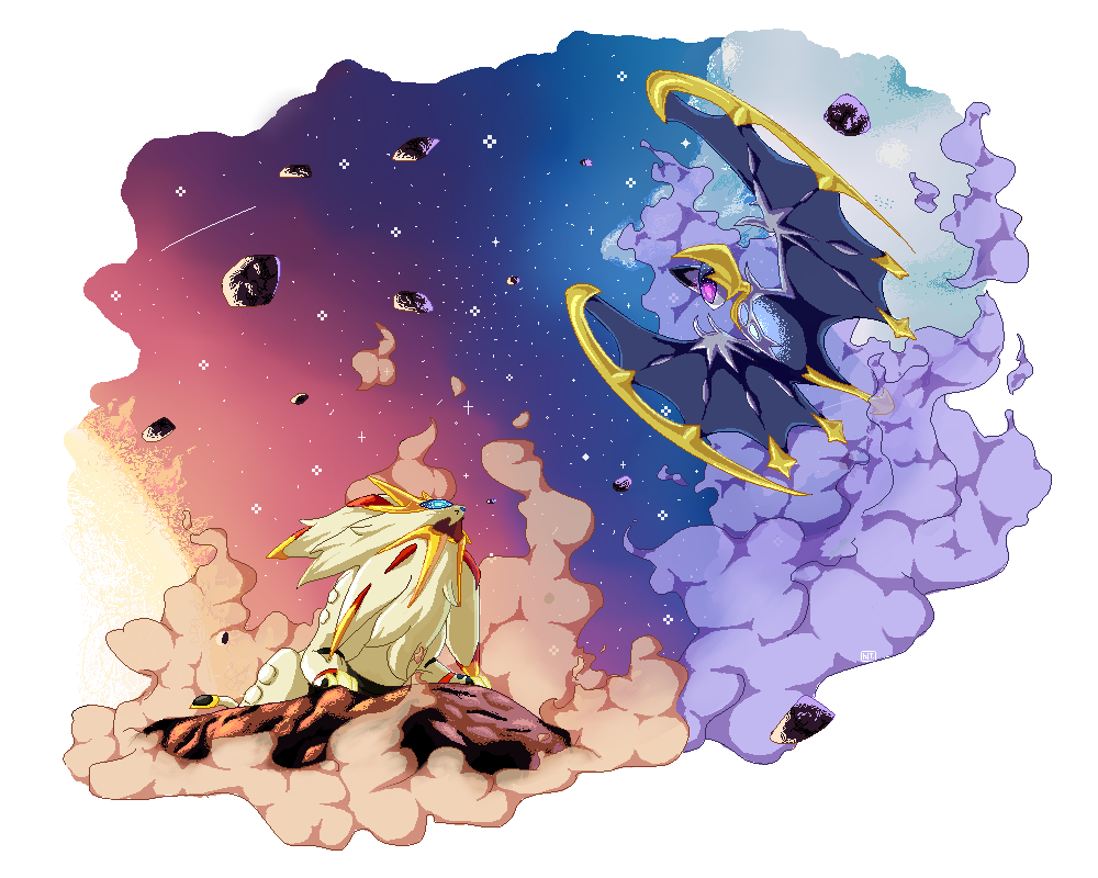 Solgaleo and Lunala by tekochan on DeviantArt