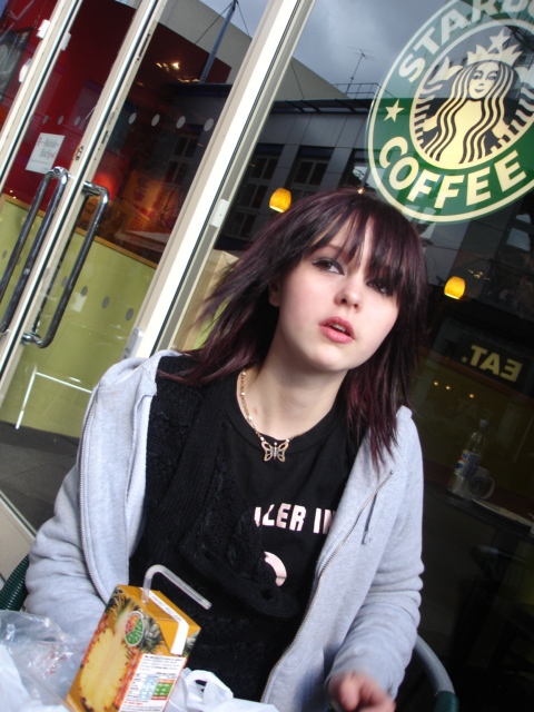 kayli outside starbucks