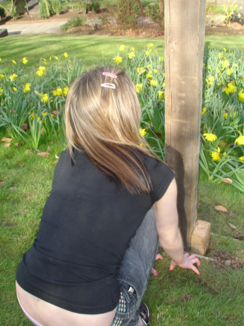 me clawing at the wooden cross