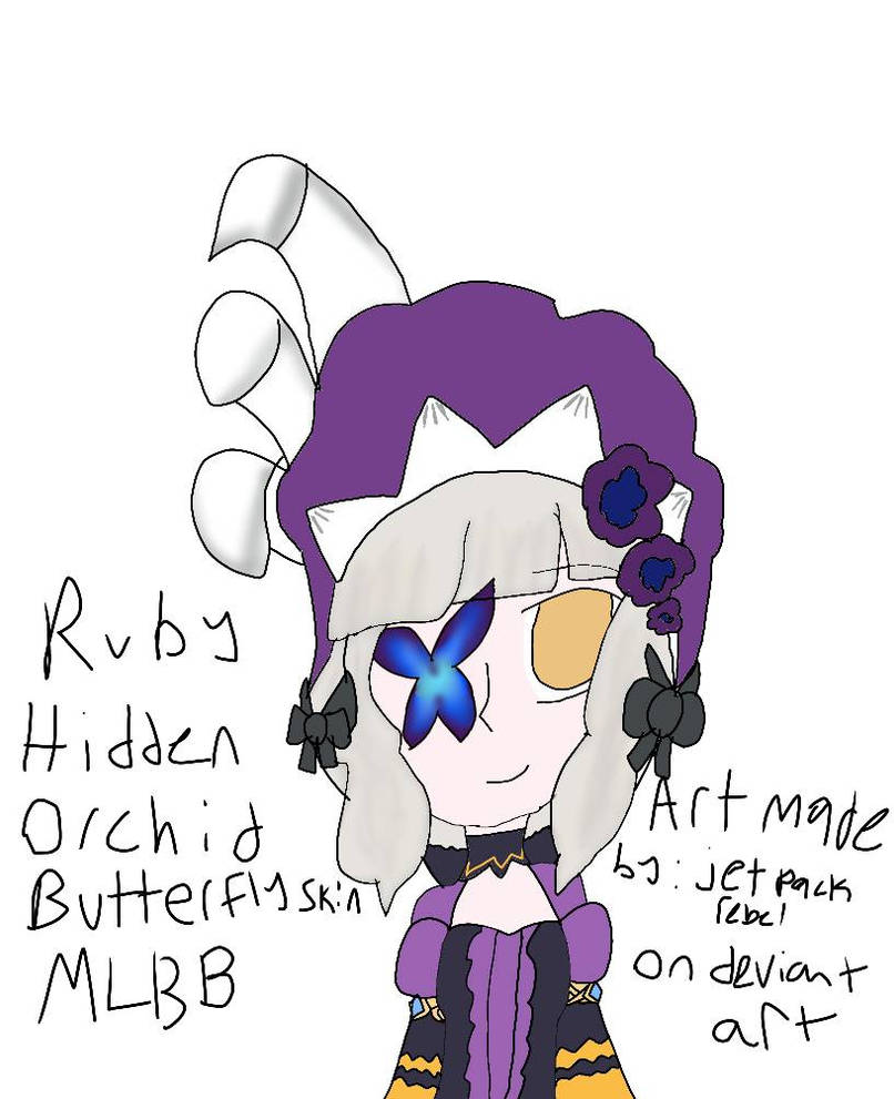 Ruby Hidden Orchid Butterfly Skin Digital Drawing by jetpackrebel on ...