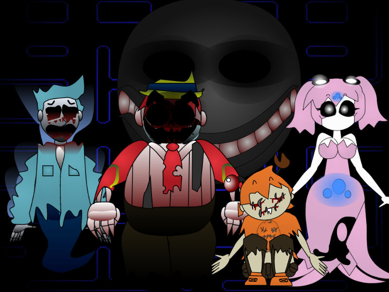 Pac-Man.EXE Humanized Ghosts and Devil by AlexTheTankin on DeviantArt