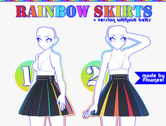 MMD Rainbow Skirts - F2U - DL [rigged] by fawneei