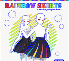 MMD Rainbow Skirts - F2U - DL