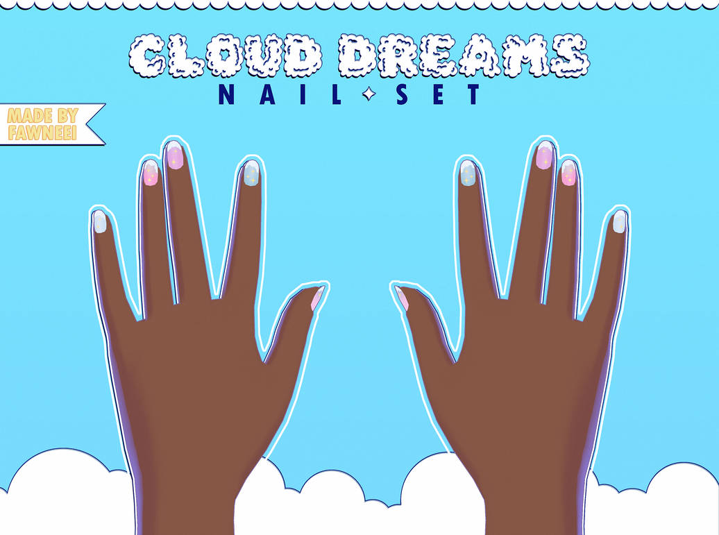 Mmd Nails MMD Cloud dreams nail set - F2U - DL by fawneei on DeviantArt