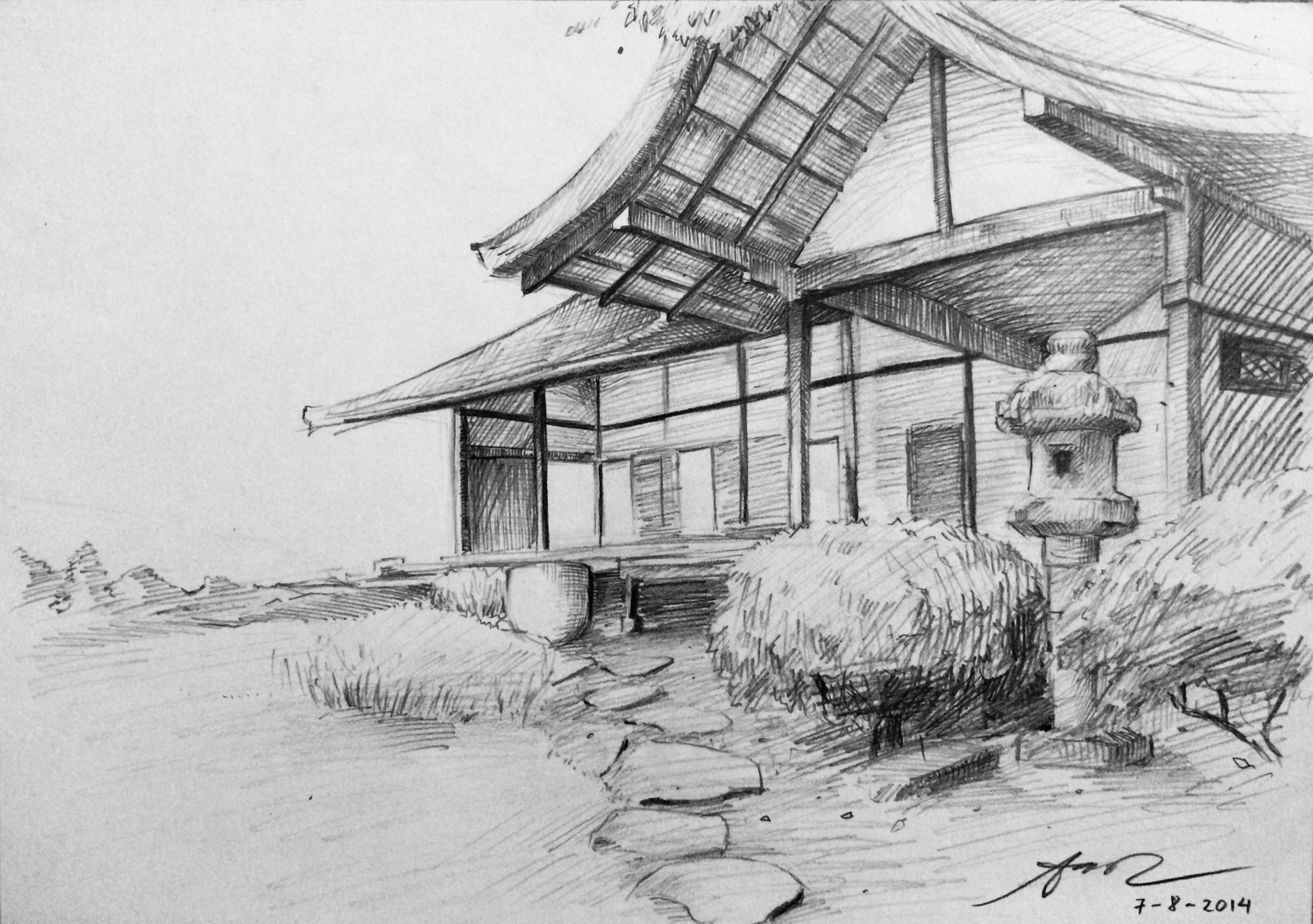 Traditional Japanese House sketch by AoiCancerius on DeviantArt