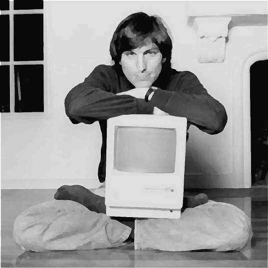 Steve Jobs Apple Painting from Magazine Photo