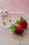 Ah...raspberry earings by Madlen-art