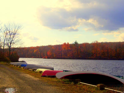 Canoe ride at sunset