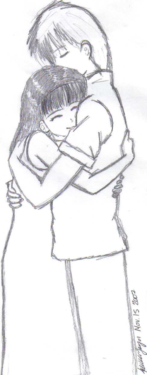 Anime Couple Hugging by rainbowgalaxy on DeviantArt