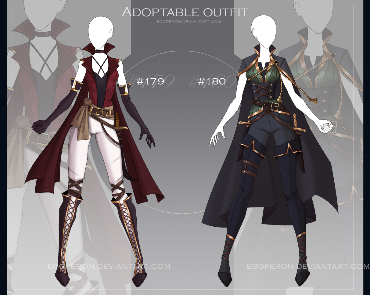 [CLOSED-Auction] Adoptable outfit #179-180 by Eggperon on DeviantArt