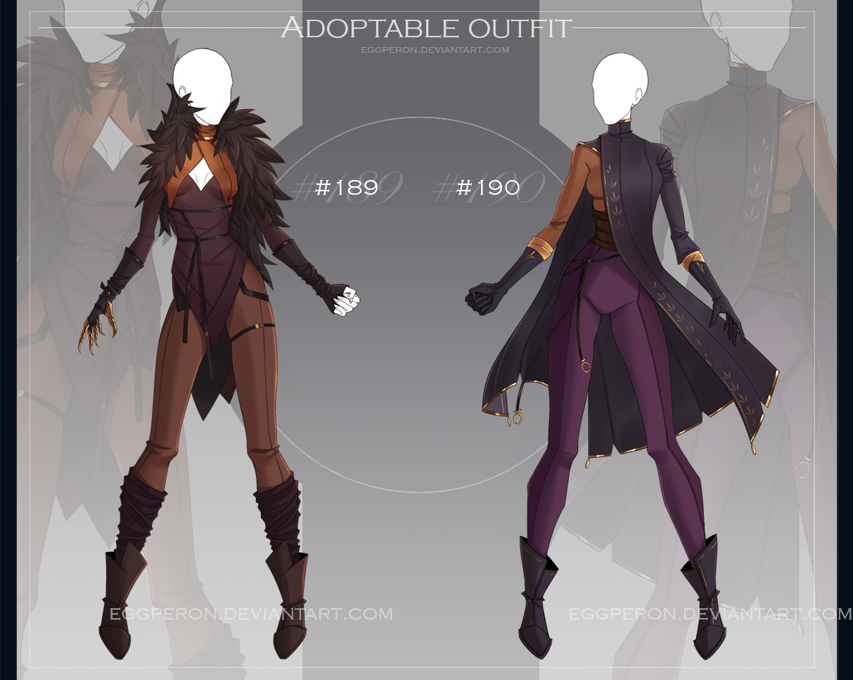 [CLOSED] adoptable outfits auction #189-190 by Eggperon on DeviantArt