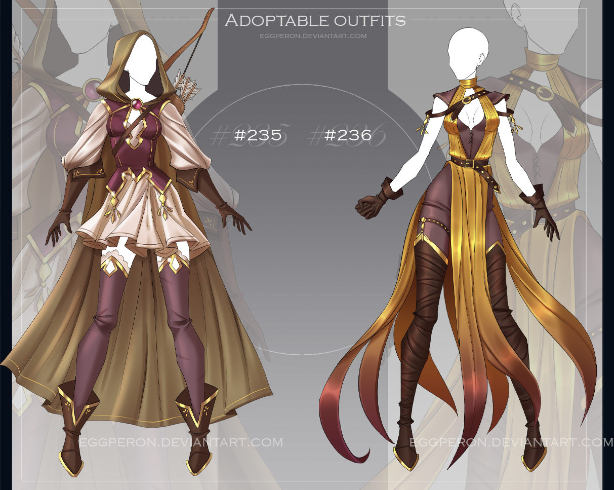 [Closed] adoptable outfits auction #235-236 by Eggperon on DeviantArt
