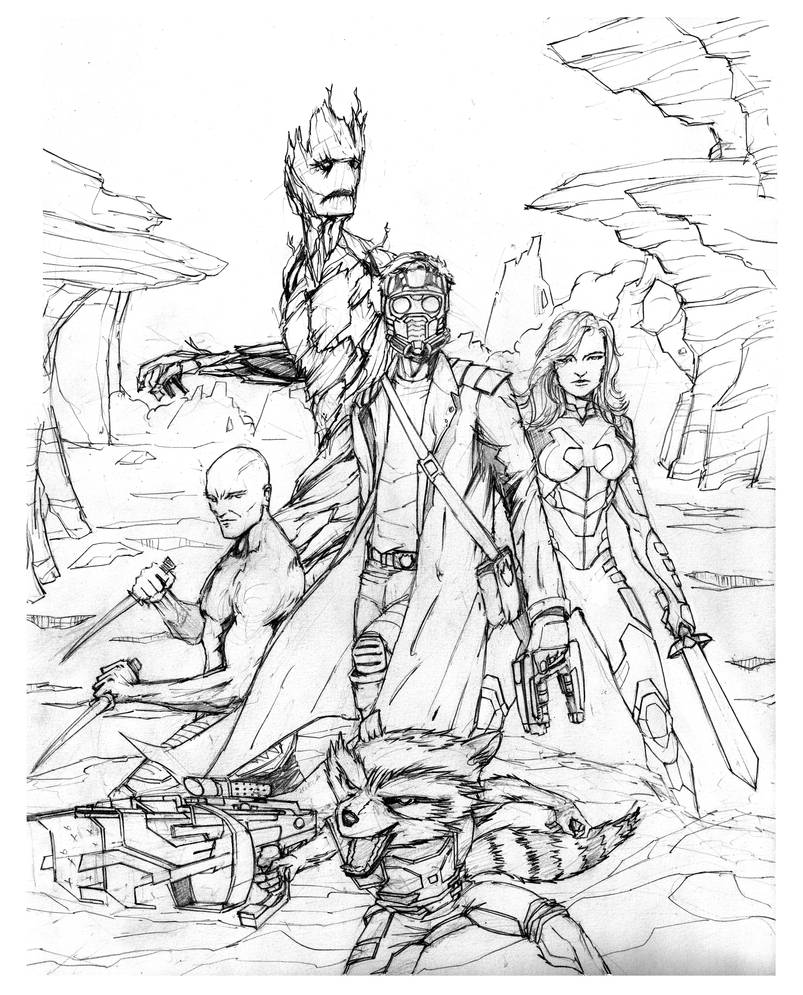 Guardians Of The Galaxy Pencil By Hawkdraws On DeviantArt guardians-of-the-galaxy-pencil-by-hawkdraws-on-deviantart