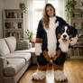 Bernese Dog Fursuit Girl