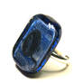 Blue vintage stamp ring