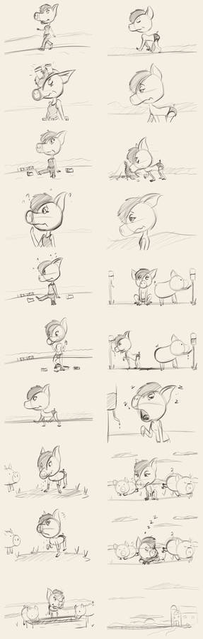 Flora Comic Strip Sketch