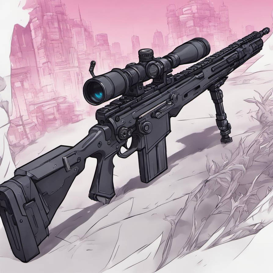 Anime all black sniper rifle with a scope by vlone407 on DeviantArt
