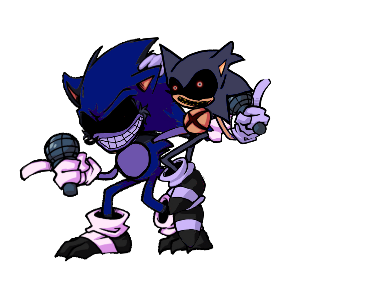 Sonic.Exe, Majin Sonic and Lord X met Old-Past one by Abbysek on