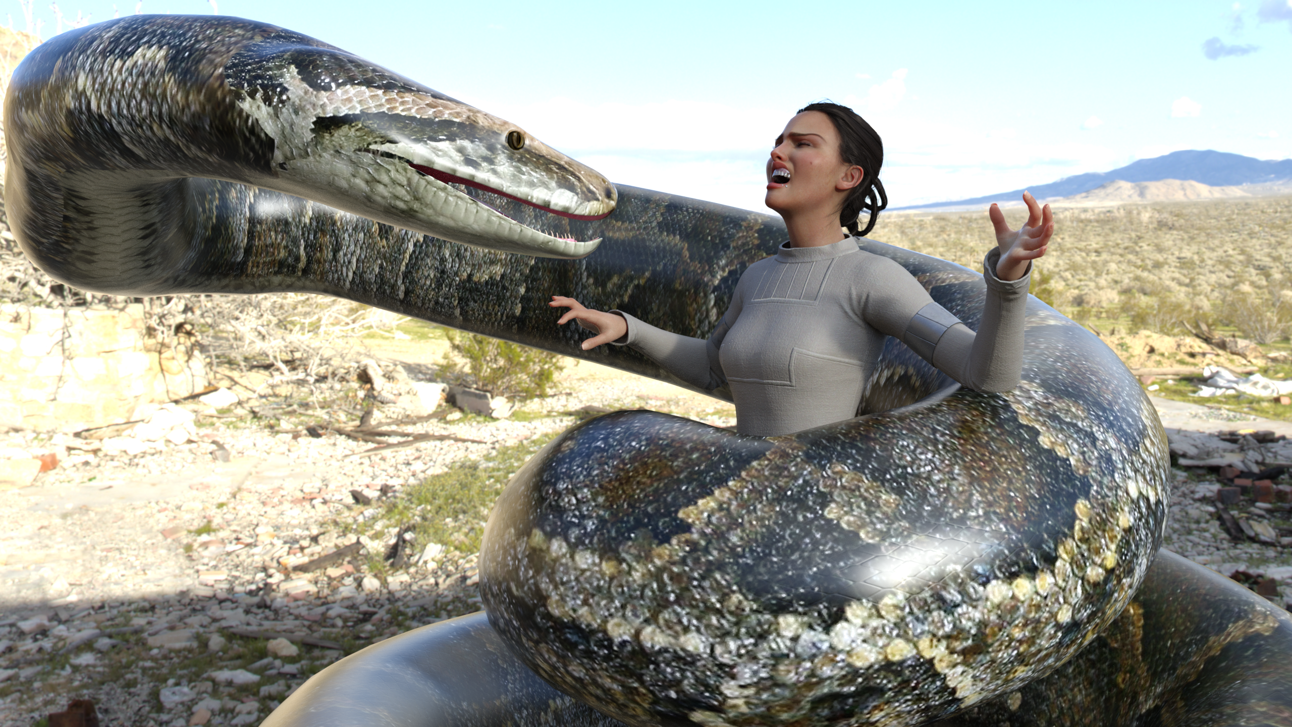 3d Daz Python Daz 3D - Padme Amidala vs Python (Titanoboa) 20 by delta-28 on DeviantArt