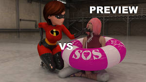 Daz 3D - Elastigirl vs Sakura Haruno 1 (Preview)