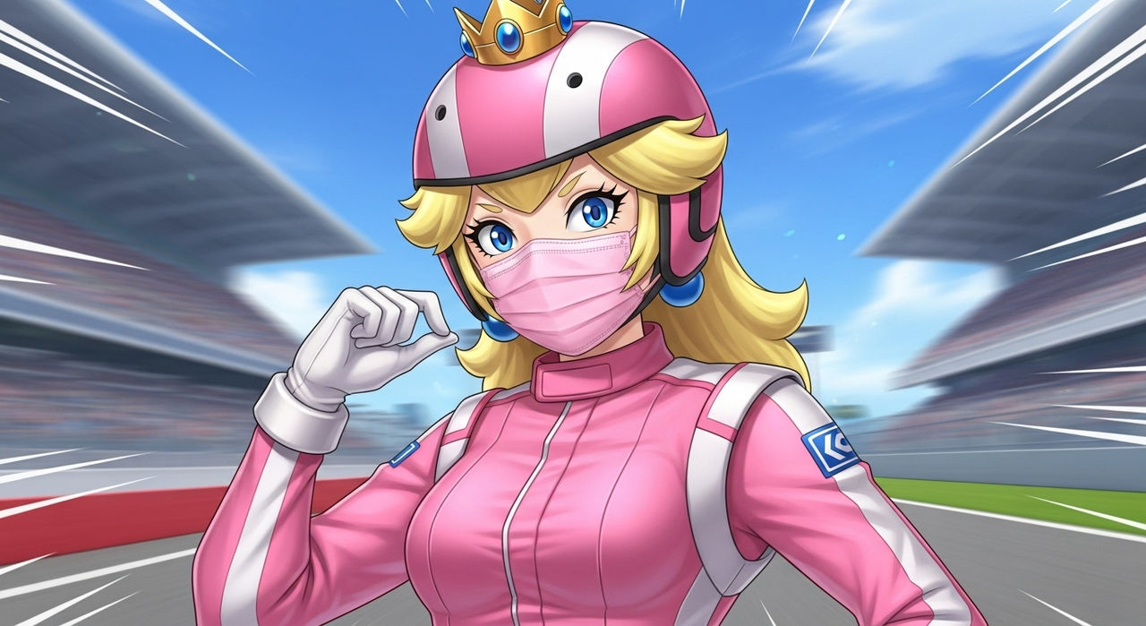 Peach Racing Peach Racing Outfit With a Mask 1 by FidelHernandezTheOne on DeviantArt