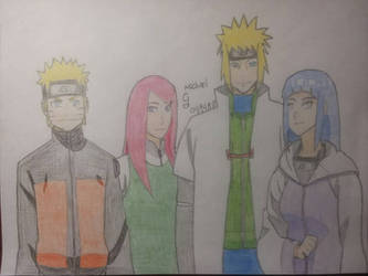 Nauto, Hinata, Minato, and Kushina by mcolebro