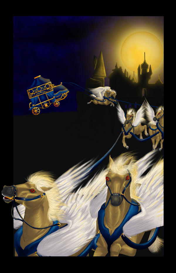 The Arrival of Beauxbatons by brightredrose