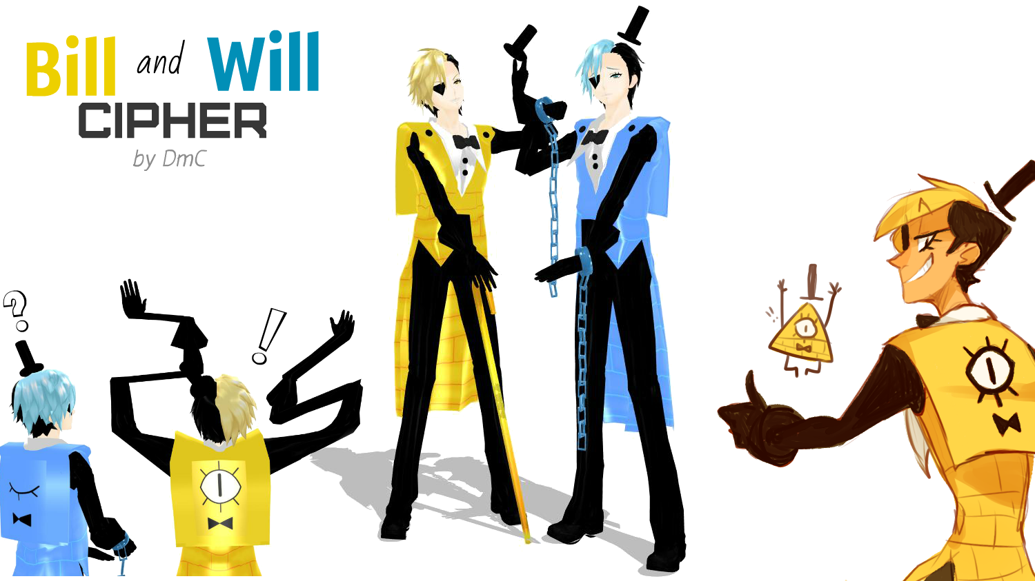 [FanFalls] Bill Cipher human (+Reverse (Will)) dl