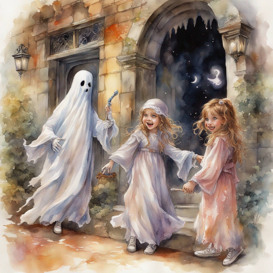 Children with a Giggling Ghost by newyrican on DeviantArt