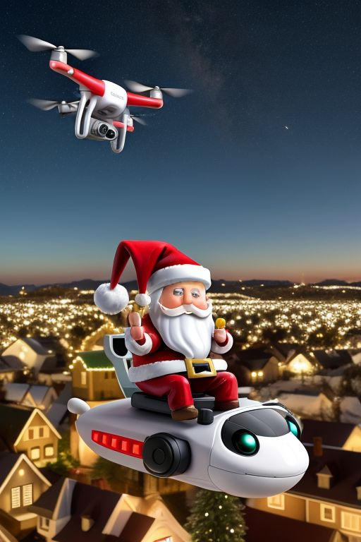 Santa Using Drones Santa delivering on a drone by newyrican on DeviantArt