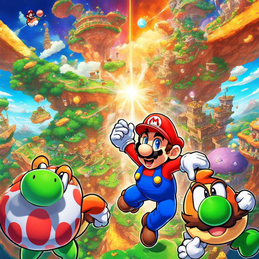 Mario Bros and Mario Yoshis