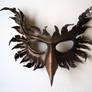 Gryphon leather mask, dark brown and bronze