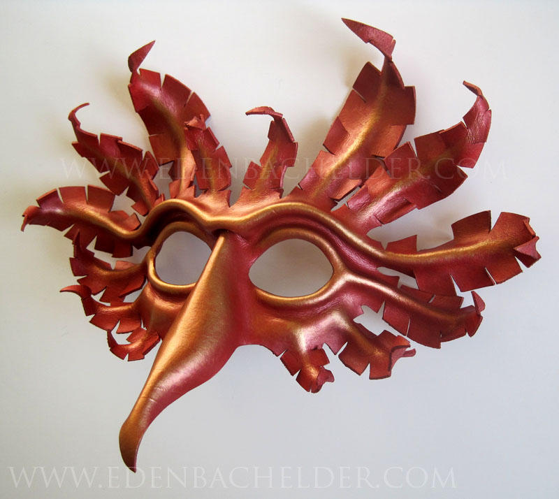 Fire Bird Mask Firebird leather mask, scarlet and gold, phoenix by shmeeden on DeviantArt