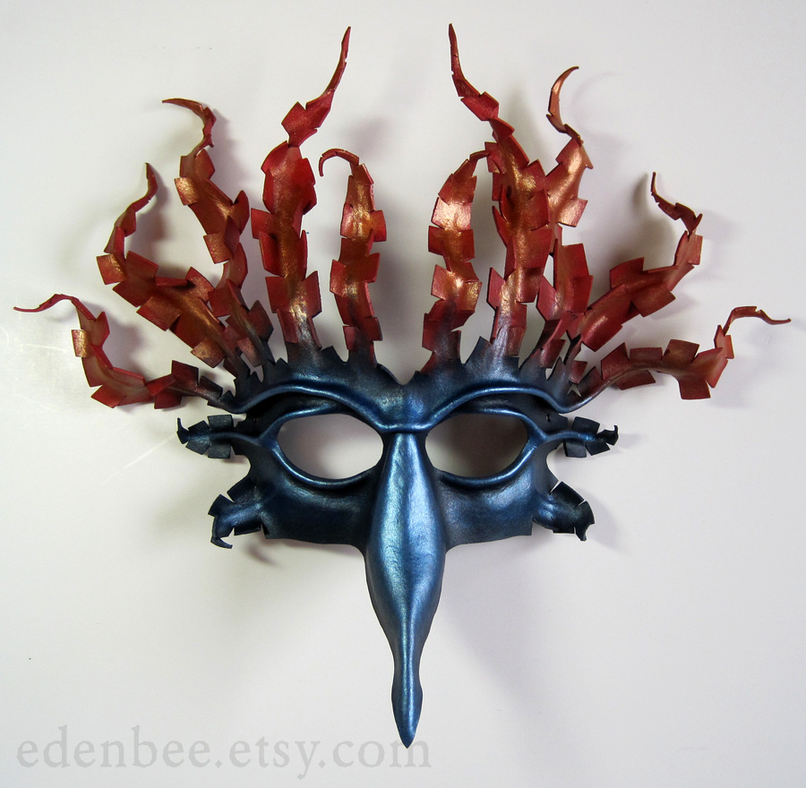 Fire and Water leather bird mask