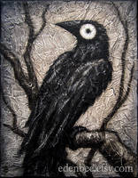 Black Bird XXXV mixed media on canvas