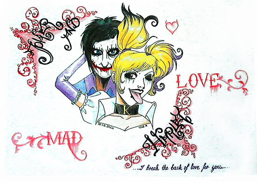 Mad Love Joker Harley Quinn By Villepainting On Deviantart