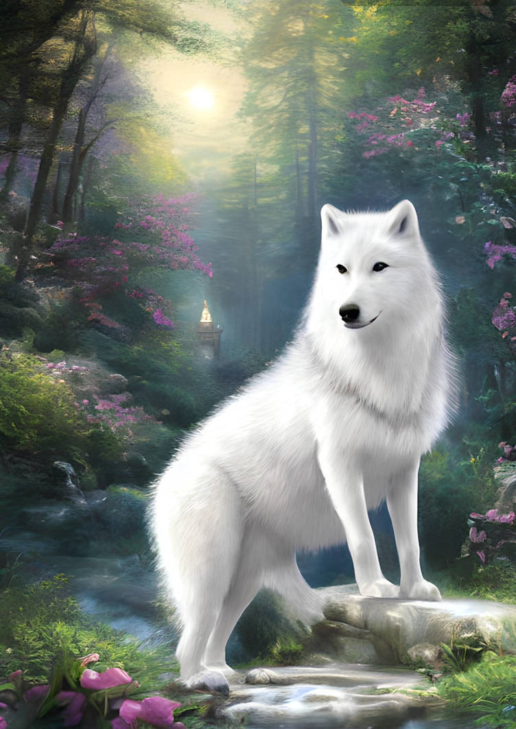 AI Art - White wolf by HabaricsZs on DeviantArt