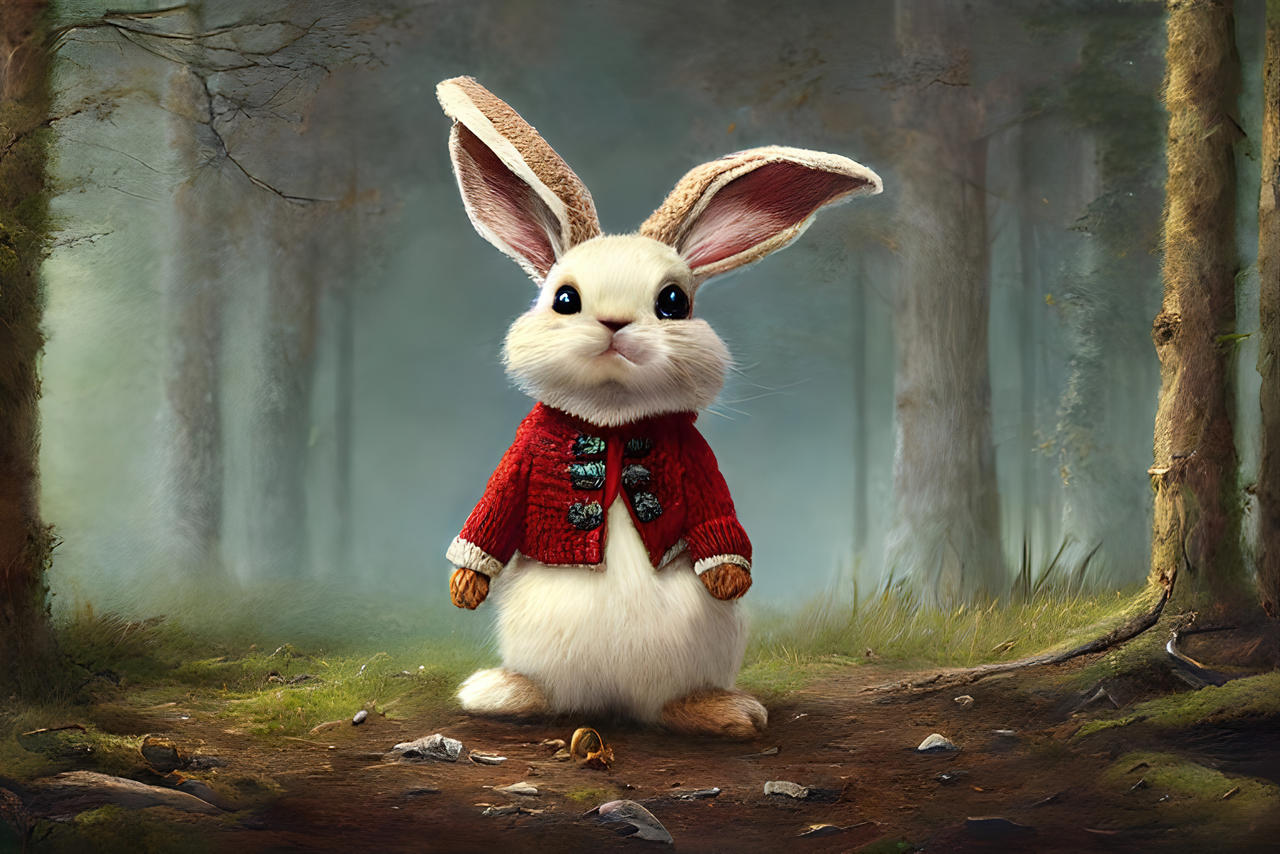 AI Art - Long-eared rabbit in the woods by HabaricsZs on DeviantArt