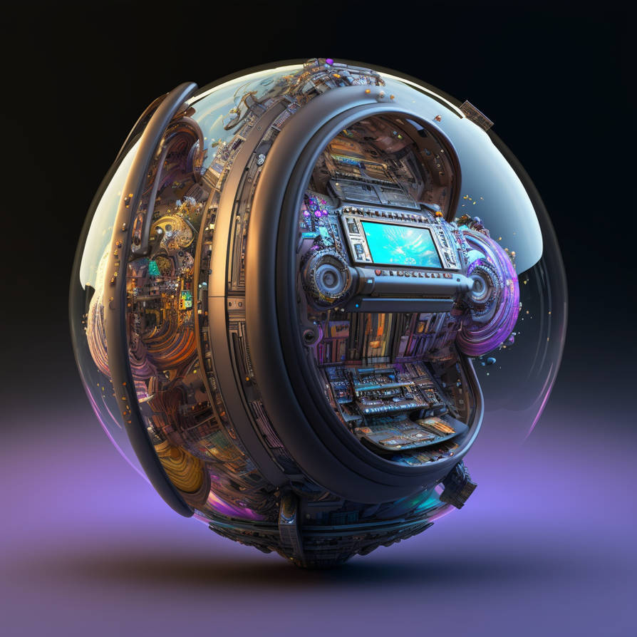 D3cr3t Spherical Jukebox Floating In The Space Cyb by MAIDArt on DeviantArt
