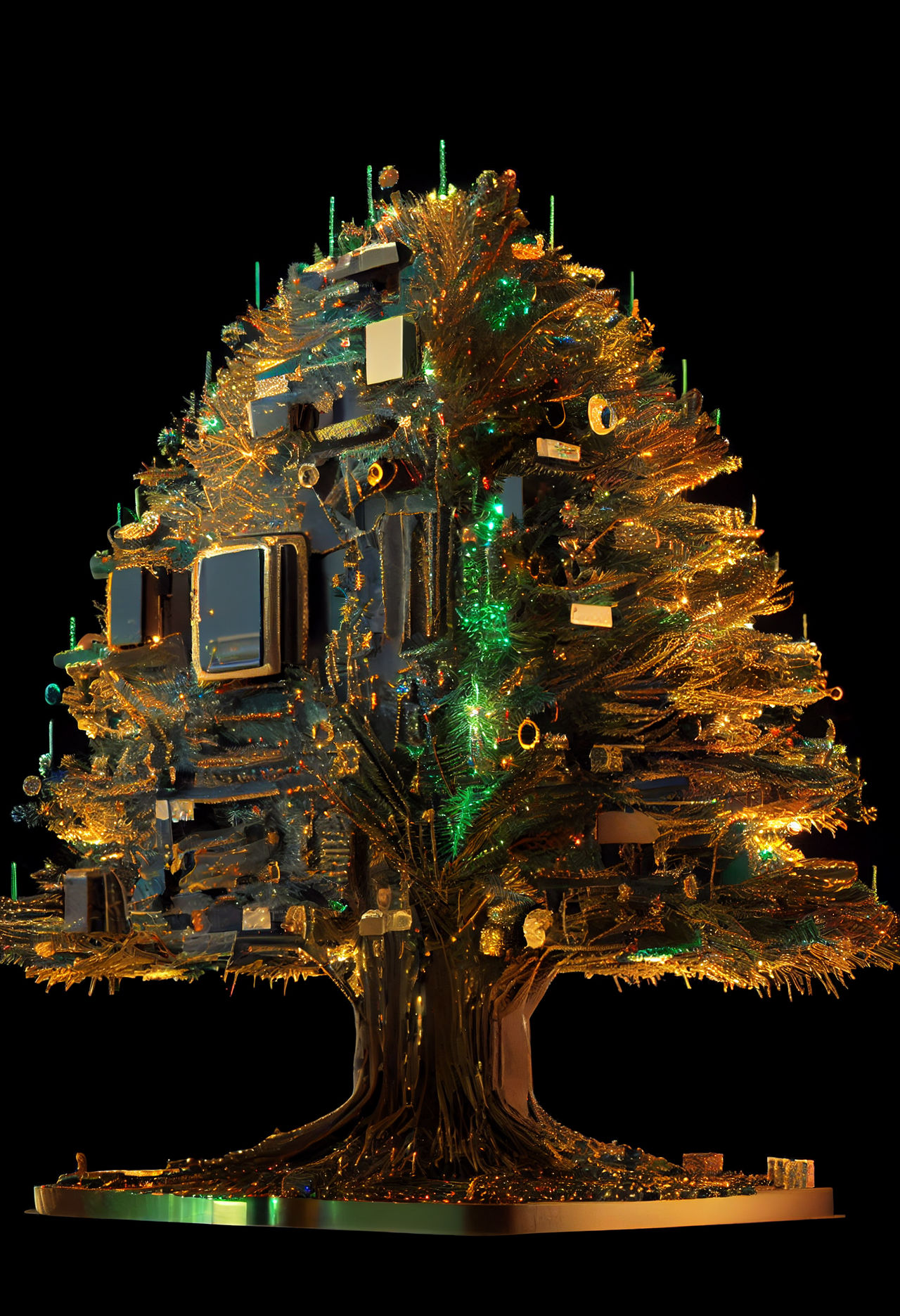 D3cr3t Big Xmas Tree Made With Computer Parts And by MAIDArt on DeviantArt