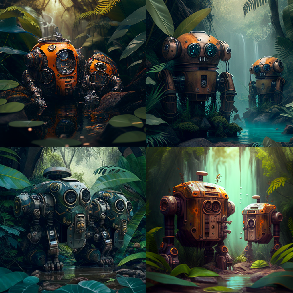 d3cr3t Liquid Robots rusting in the jungle cdcc32d by MAIDArt on DeviantArt