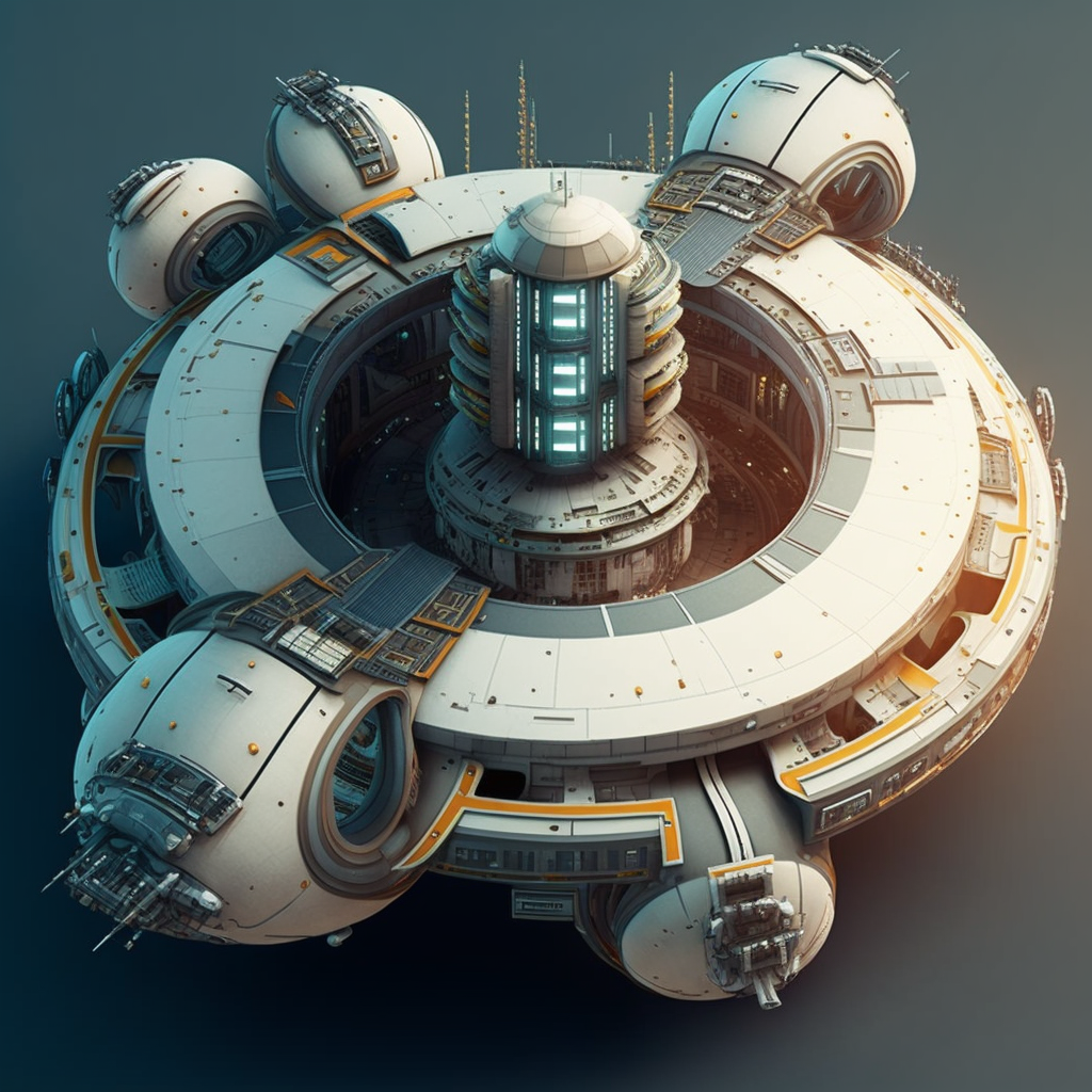 d3cr3t A large circular futuristic space station w by MAIDArt on DeviantArt