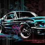 d3cr3t 1967 Ford Mustang GT500 with graffiti neon 