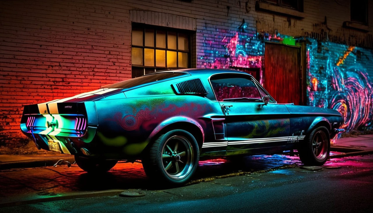d3cr3t 1967 Ford Mustang GT500 with graffiti neon by MAIDArt on DeviantArt