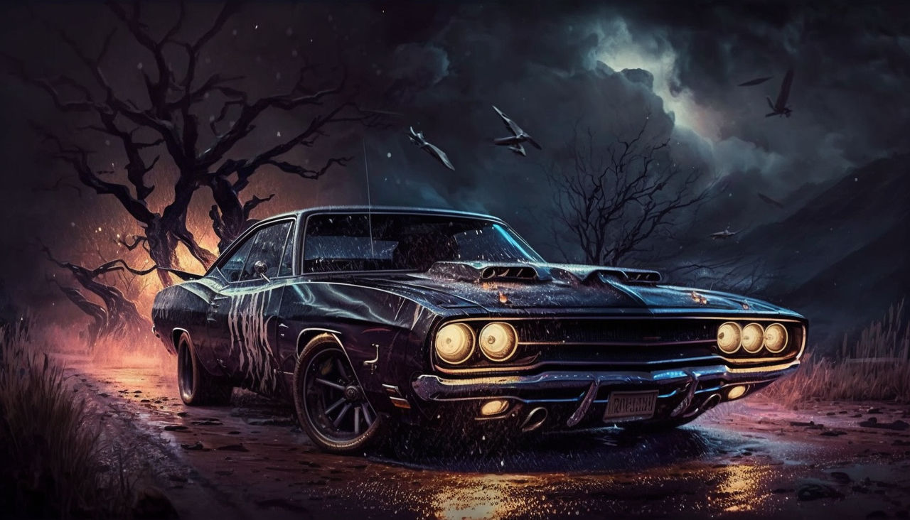 d3cr3t 1969 Dodge Charger with smoke dark blue lig by MAIDArt on DeviantArt