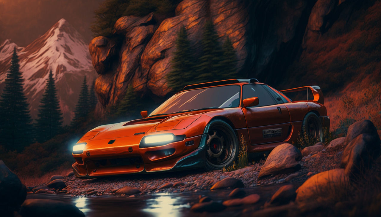 d3cr3t 1994 Mazda RX-7 with mountainous terrain or by MAIDArt on DeviantArt