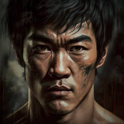 d3cr3t Bruce Lee portrait hyper realism digital pa