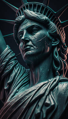d3cr3t The Statue of LIberty hyper realism digital